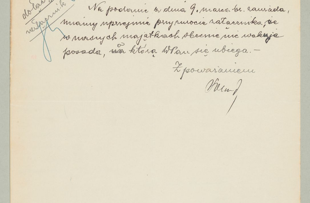 Zdjęcie nr 1040 dla obiektu archiwalnego: Korespondencja do Głównego Zarządu Dóbr Arcybiskupich za lata 1921-1938