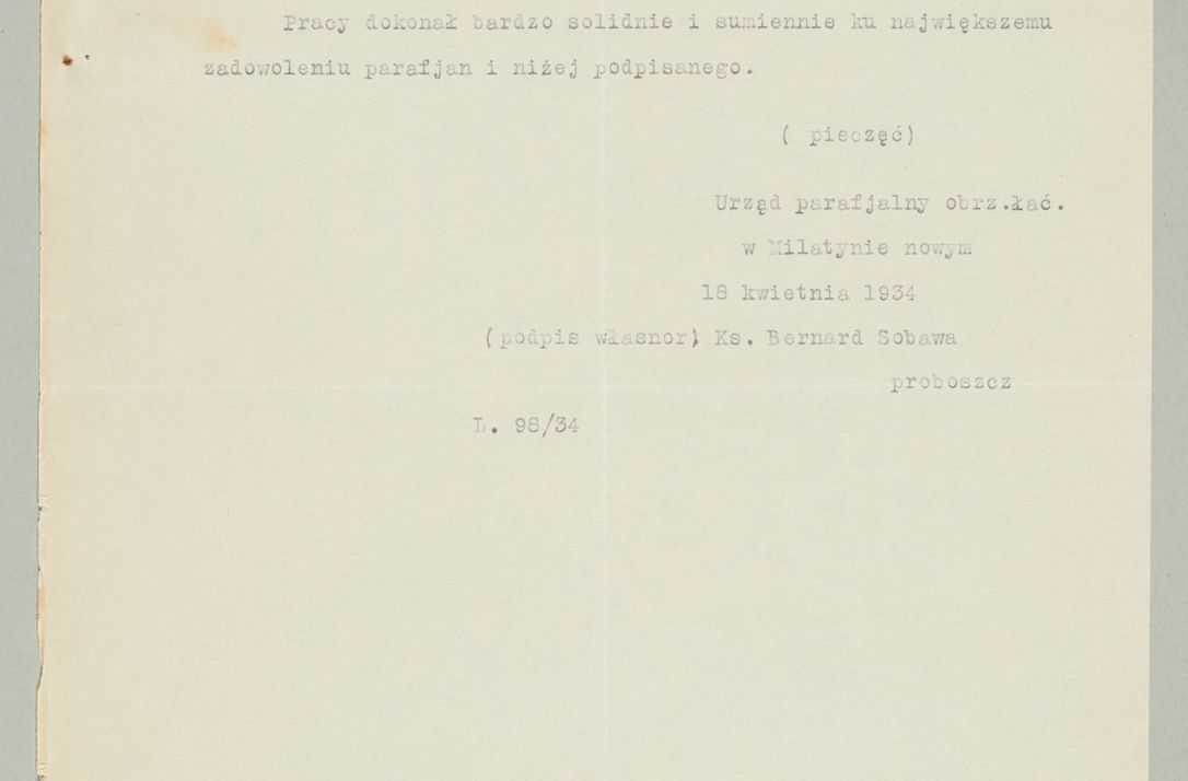 Zdjęcie nr 1009 dla obiektu archiwalnego: Korespondencja do Głównego Zarządu Dóbr Arcybiskupich za lata 1921-1938