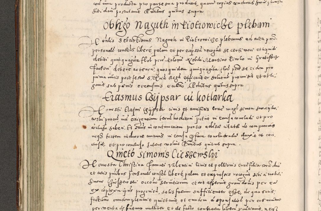 Zdjęcie nr 195 dla obiektu archiwalnego: Acta actorum causarum tam diffinitivarum quam interloquutoriarum sententiarum decretorum obligationum quietatorum constuorum pro reverendum coram Reverendo Domino Alberto Nininski Custode Sandecensis Canonico et Archipresbitero Viccarioque in Spiritualibus ac Officiali Generali Cracoviensis ad Annum Domini Millesimum Qumgentesimum Septuagentesimum Nonum cuius Judictio septima Pontificat SS. nostri Domini Gregory pp. tredecimi Anno septimo inchoantur faliciter