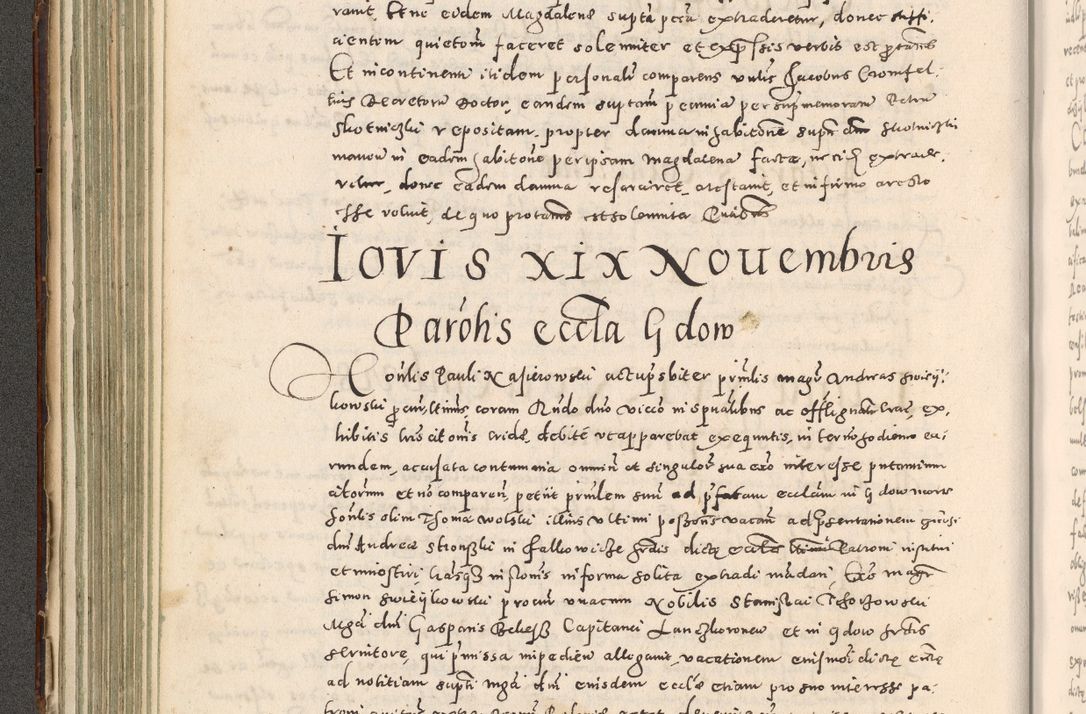 Zdjęcie nr 189 dla obiektu archiwalnego: Acta actorum causarum tam diffinitivarum quam interloquutoriarum sententiarum decretorum obligationum quietatorum constuorum pro reverendum coram Reverendo Domino Alberto Nininski Custode Sandecensis Canonico et Archipresbitero Viccarioque in Spiritualibus ac Officiali Generali Cracoviensis ad Annum Domini Millesimum Qumgentesimum Septuagentesimum Nonum cuius Judictio septima Pontificat SS. nostri Domini Gregory pp. tredecimi Anno septimo inchoantur faliciter