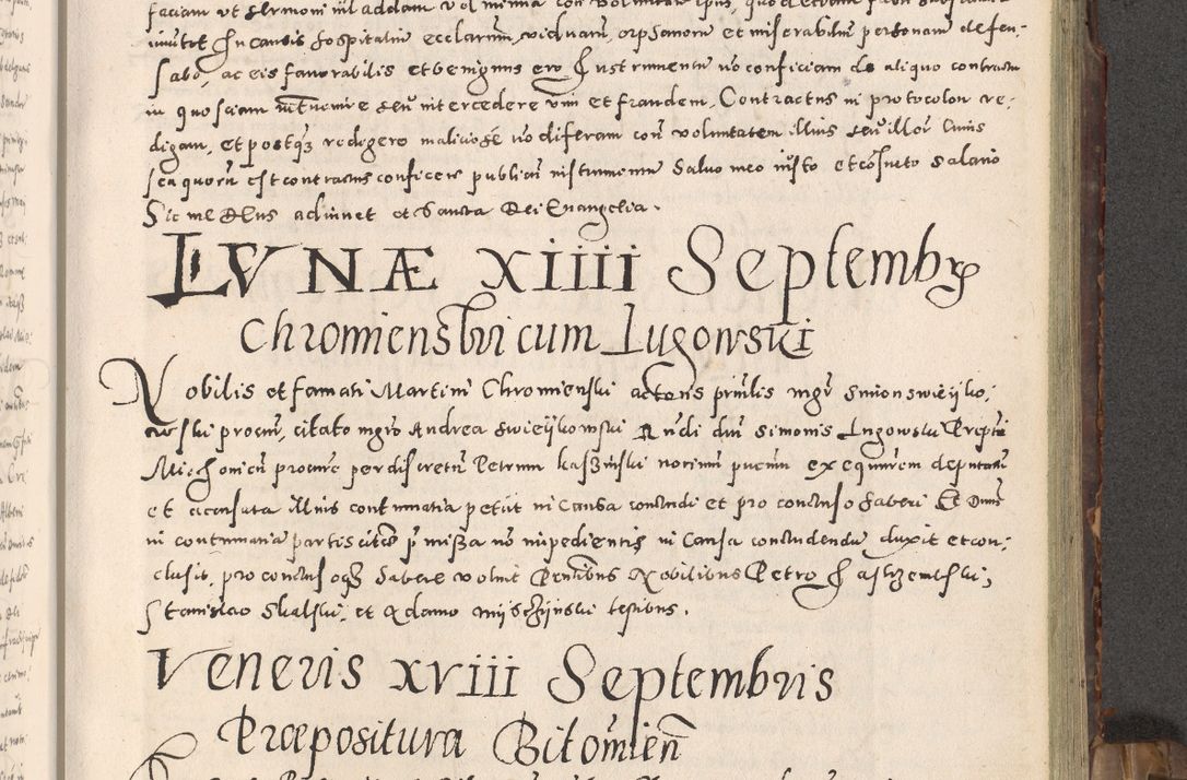 Zdjęcie nr 164 dla obiektu archiwalnego: Acta actorum causarum tam diffinitivarum quam interloquutoriarum sententiarum decretorum obligationum quietatorum constuorum pro reverendum coram Reverendo Domino Alberto Nininski Custode Sandecensis Canonico et Archipresbitero Viccarioque in Spiritualibus ac Officiali Generali Cracoviensis ad Annum Domini Millesimum Qumgentesimum Septuagentesimum Nonum cuius Judictio septima Pontificat SS. nostri Domini Gregory pp. tredecimi Anno septimo inchoantur faliciter