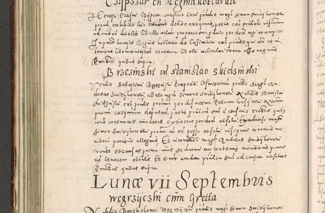 Zdjęcie nr 159 dla obiektu archiwalnego: Acta actorum causarum tam diffinitivarum quam interloquutoriarum sententiarum decretorum obligationum quietatorum constuorum pro reverendum coram Reverendo Domino Alberto Nininski Custode Sandecensis Canonico et Archipresbitero Viccarioque in Spiritualibus ac Officiali Generali Cracoviensis ad Annum Domini Millesimum Qumgentesimum Septuagentesimum Nonum cuius Judictio septima Pontificat SS. nostri Domini Gregory pp. tredecimi Anno septimo inchoantur faliciter
