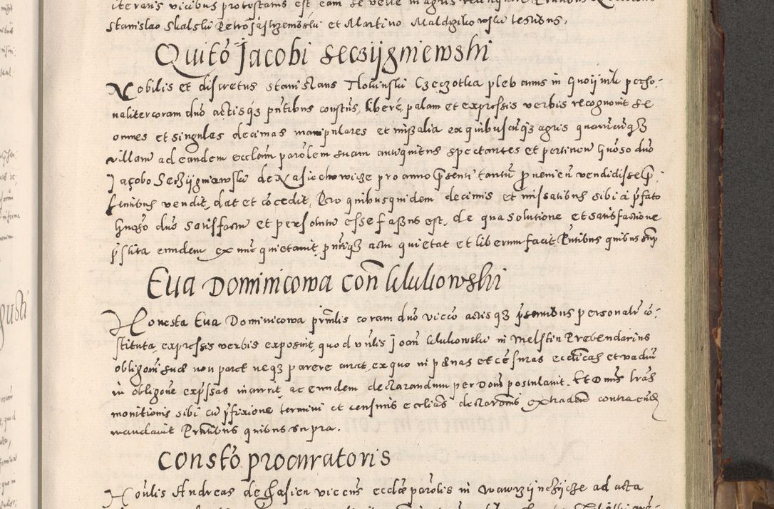 Zdjęcie nr 154 dla obiektu archiwalnego: Acta actorum causarum tam diffinitivarum quam interloquutoriarum sententiarum decretorum obligationum quietatorum constuorum pro reverendum coram Reverendo Domino Alberto Nininski Custode Sandecensis Canonico et Archipresbitero Viccarioque in Spiritualibus ac Officiali Generali Cracoviensis ad Annum Domini Millesimum Qumgentesimum Septuagentesimum Nonum cuius Judictio septima Pontificat SS. nostri Domini Gregory pp. tredecimi Anno septimo inchoantur faliciter