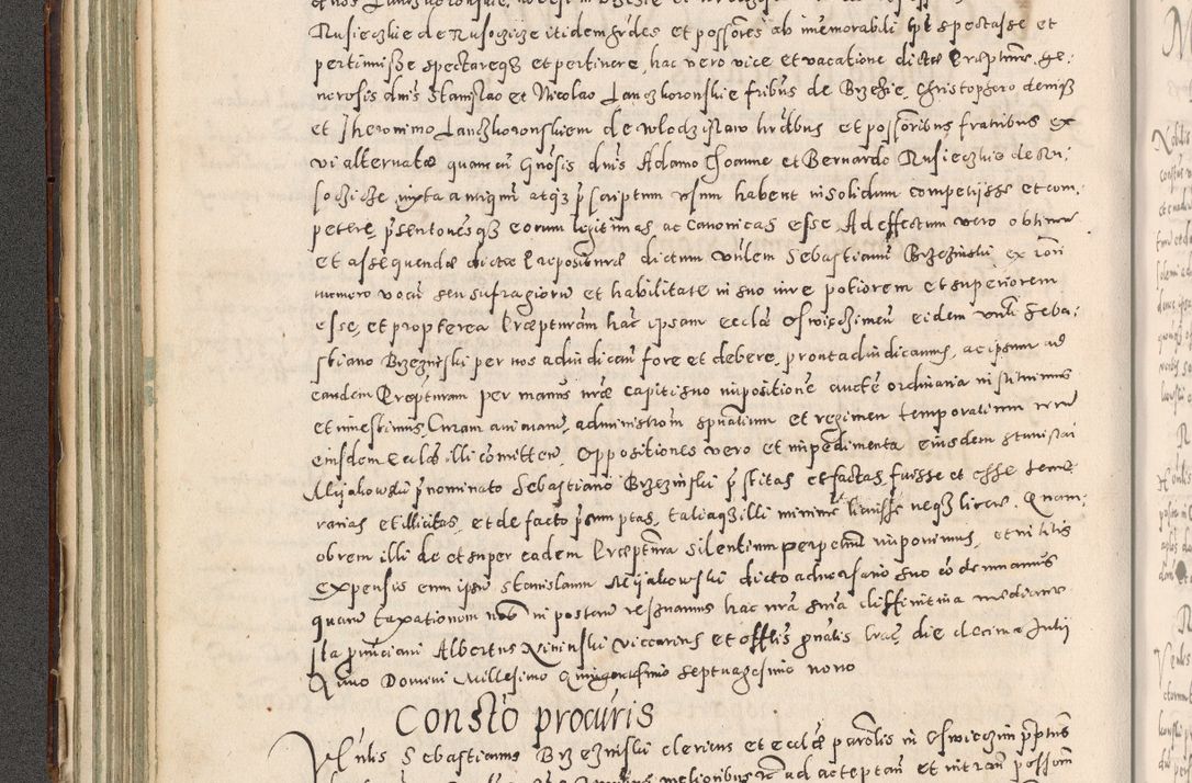 Zdjęcie nr 147 dla obiektu archiwalnego: Acta actorum causarum tam diffinitivarum quam interloquutoriarum sententiarum decretorum obligationum quietatorum constuorum pro reverendum coram Reverendo Domino Alberto Nininski Custode Sandecensis Canonico et Archipresbitero Viccarioque in Spiritualibus ac Officiali Generali Cracoviensis ad Annum Domini Millesimum Qumgentesimum Septuagentesimum Nonum cuius Judictio septima Pontificat SS. nostri Domini Gregory pp. tredecimi Anno septimo inchoantur faliciter
