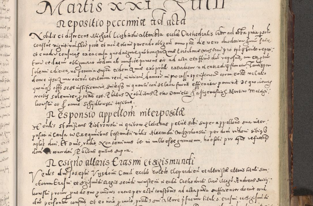 Zdjęcie nr 148 dla obiektu archiwalnego: Acta actorum causarum tam diffinitivarum quam interloquutoriarum sententiarum decretorum obligationum quietatorum constuorum pro reverendum coram Reverendo Domino Alberto Nininski Custode Sandecensis Canonico et Archipresbitero Viccarioque in Spiritualibus ac Officiali Generali Cracoviensis ad Annum Domini Millesimum Qumgentesimum Septuagentesimum Nonum cuius Judictio septima Pontificat SS. nostri Domini Gregory pp. tredecimi Anno septimo inchoantur faliciter