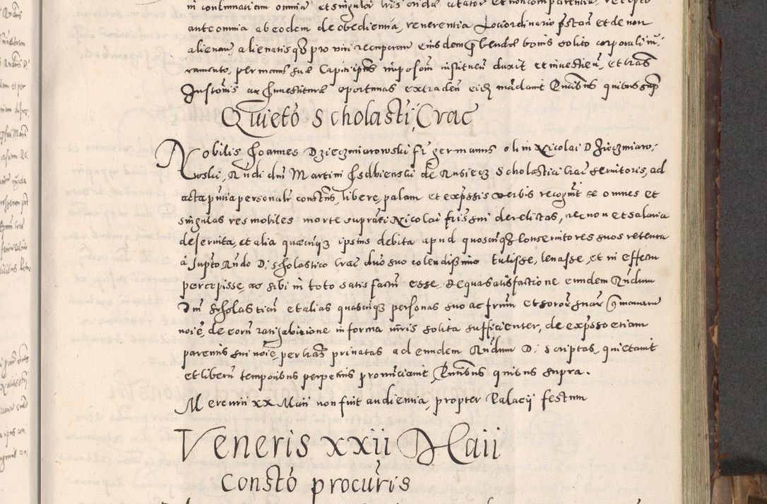 Zdjęcie nr 112 dla obiektu archiwalnego: Acta actorum causarum tam diffinitivarum quam interloquutoriarum sententiarum decretorum obligationum quietatorum constuorum pro reverendum coram Reverendo Domino Alberto Nininski Custode Sandecensis Canonico et Archipresbitero Viccarioque in Spiritualibus ac Officiali Generali Cracoviensis ad Annum Domini Millesimum Qumgentesimum Septuagentesimum Nonum cuius Judictio septima Pontificat SS. nostri Domini Gregory pp. tredecimi Anno septimo inchoantur faliciter