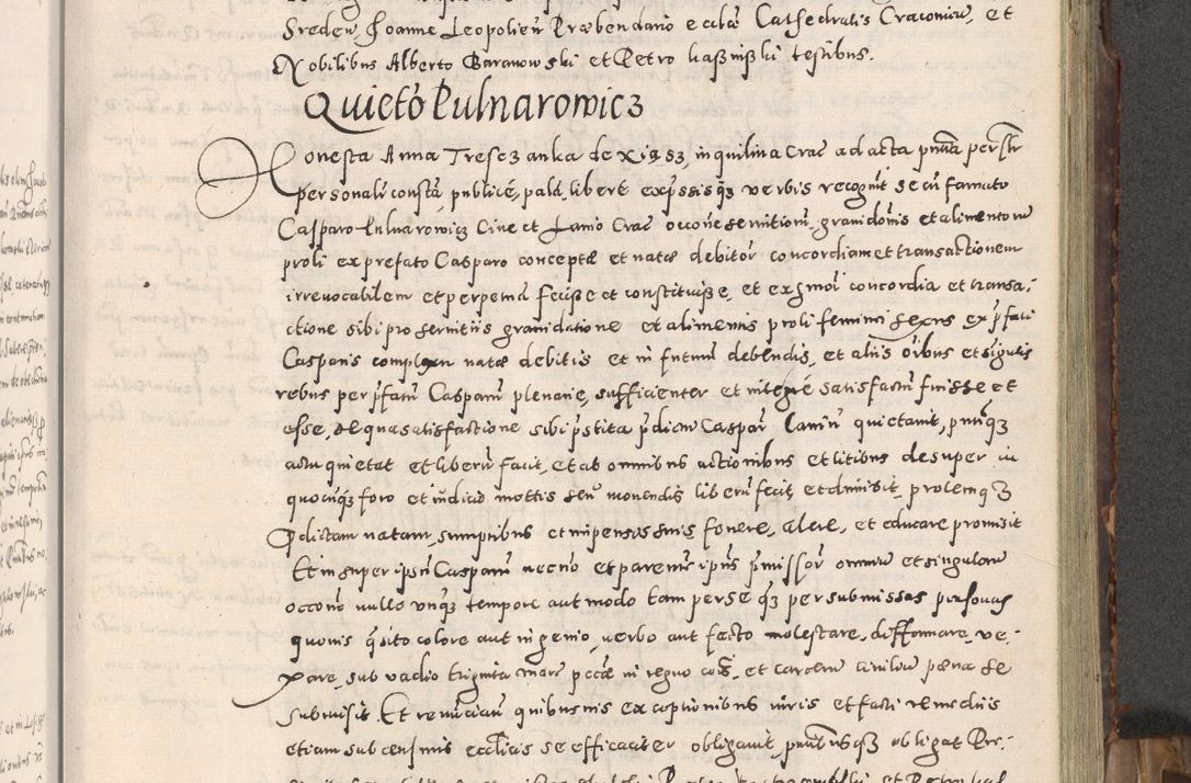 Zdjęcie nr 110 dla obiektu archiwalnego: Acta actorum causarum tam diffinitivarum quam interloquutoriarum sententiarum decretorum obligationum quietatorum constuorum pro reverendum coram Reverendo Domino Alberto Nininski Custode Sandecensis Canonico et Archipresbitero Viccarioque in Spiritualibus ac Officiali Generali Cracoviensis ad Annum Domini Millesimum Qumgentesimum Septuagentesimum Nonum cuius Judictio septima Pontificat SS. nostri Domini Gregory pp. tredecimi Anno septimo inchoantur faliciter