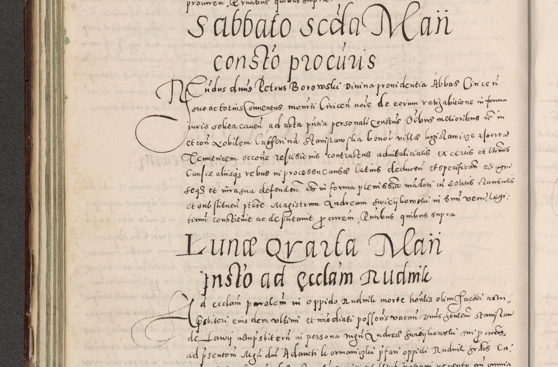 Zdjęcie nr 103 dla obiektu archiwalnego: Acta actorum causarum tam diffinitivarum quam interloquutoriarum sententiarum decretorum obligationum quietatorum constuorum pro reverendum coram Reverendo Domino Alberto Nininski Custode Sandecensis Canonico et Archipresbitero Viccarioque in Spiritualibus ac Officiali Generali Cracoviensis ad Annum Domini Millesimum Qumgentesimum Septuagentesimum Nonum cuius Judictio septima Pontificat SS. nostri Domini Gregory pp. tredecimi Anno septimo inchoantur faliciter