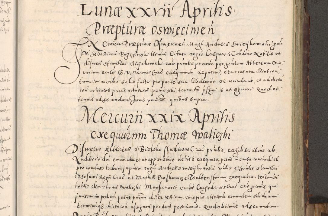 Zdjęcie nr 100 dla obiektu archiwalnego: Acta actorum causarum tam diffinitivarum quam interloquutoriarum sententiarum decretorum obligationum quietatorum constuorum pro reverendum coram Reverendo Domino Alberto Nininski Custode Sandecensis Canonico et Archipresbitero Viccarioque in Spiritualibus ac Officiali Generali Cracoviensis ad Annum Domini Millesimum Qumgentesimum Septuagentesimum Nonum cuius Judictio septima Pontificat SS. nostri Domini Gregory pp. tredecimi Anno septimo inchoantur faliciter