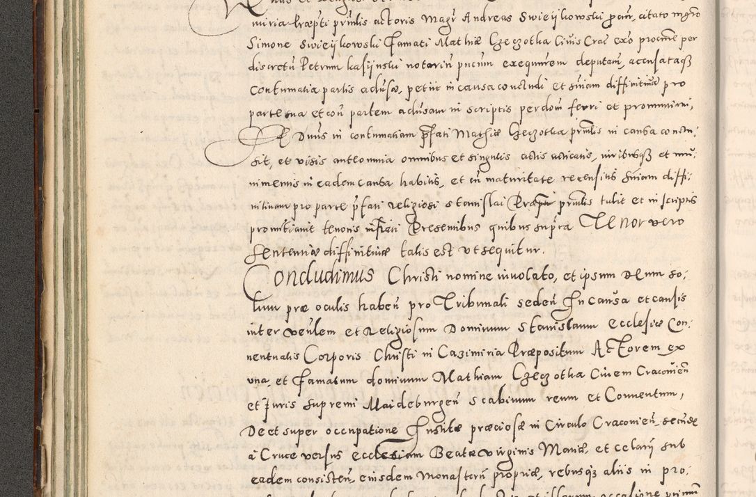 Zdjęcie nr 97 dla obiektu archiwalnego: Acta actorum causarum tam diffinitivarum quam interloquutoriarum sententiarum decretorum obligationum quietatorum constuorum pro reverendum coram Reverendo Domino Alberto Nininski Custode Sandecensis Canonico et Archipresbitero Viccarioque in Spiritualibus ac Officiali Generali Cracoviensis ad Annum Domini Millesimum Qumgentesimum Septuagentesimum Nonum cuius Judictio septima Pontificat SS. nostri Domini Gregory pp. tredecimi Anno septimo inchoantur faliciter