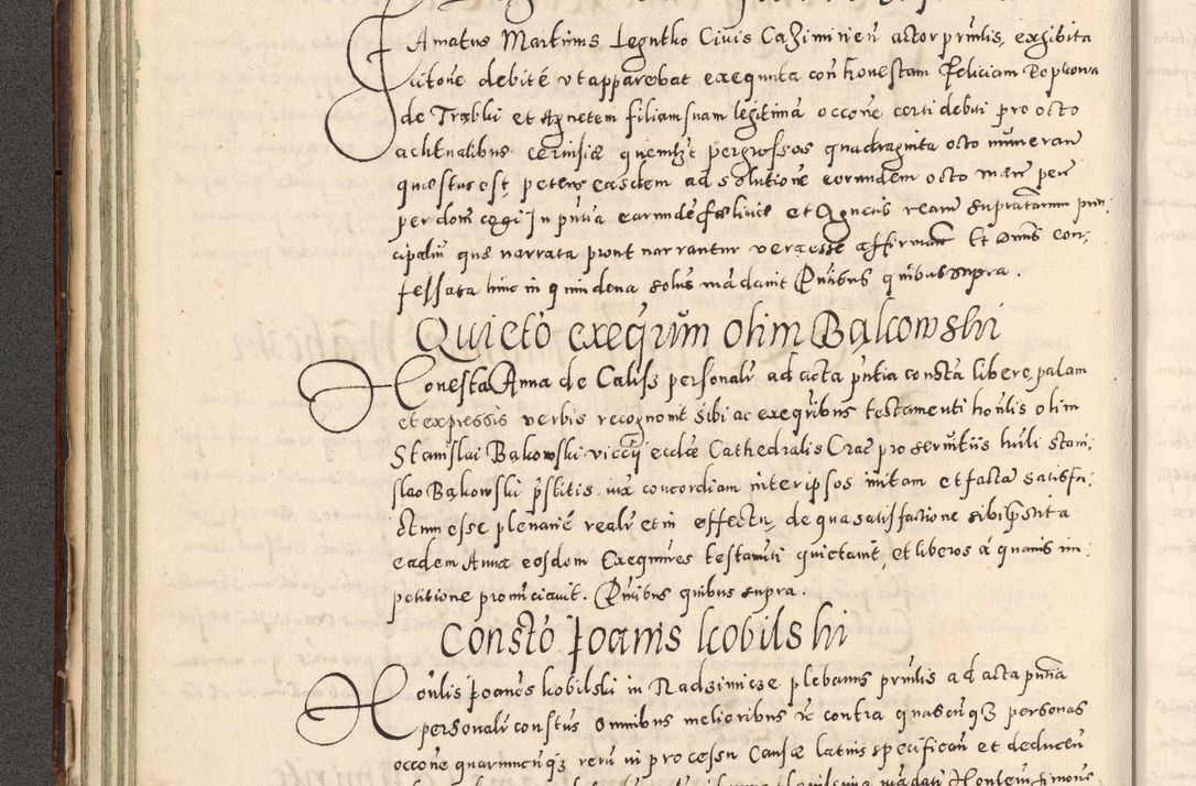 Zdjęcie nr 95 dla obiektu archiwalnego: Acta actorum causarum tam diffinitivarum quam interloquutoriarum sententiarum decretorum obligationum quietatorum constuorum pro reverendum coram Reverendo Domino Alberto Nininski Custode Sandecensis Canonico et Archipresbitero Viccarioque in Spiritualibus ac Officiali Generali Cracoviensis ad Annum Domini Millesimum Qumgentesimum Septuagentesimum Nonum cuius Judictio septima Pontificat SS. nostri Domini Gregory pp. tredecimi Anno septimo inchoantur faliciter