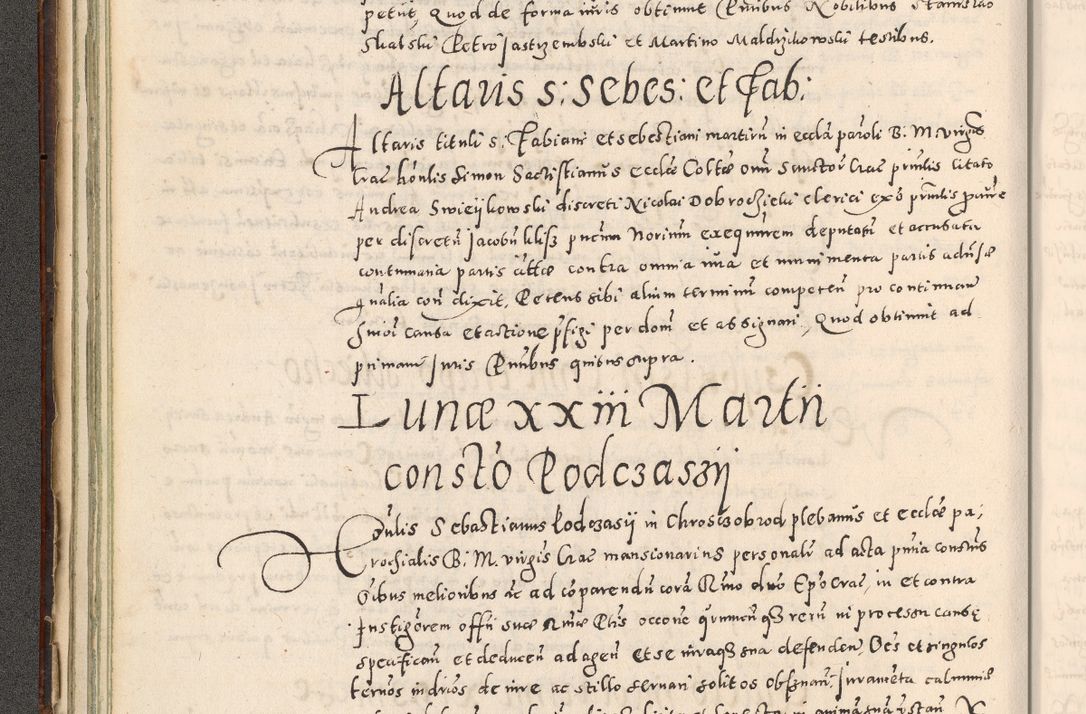 Zdjęcie nr 77 dla obiektu archiwalnego: Acta actorum causarum tam diffinitivarum quam interloquutoriarum sententiarum decretorum obligationum quietatorum constuorum pro reverendum coram Reverendo Domino Alberto Nininski Custode Sandecensis Canonico et Archipresbitero Viccarioque in Spiritualibus ac Officiali Generali Cracoviensis ad Annum Domini Millesimum Qumgentesimum Septuagentesimum Nonum cuius Judictio septima Pontificat SS. nostri Domini Gregory pp. tredecimi Anno septimo inchoantur faliciter