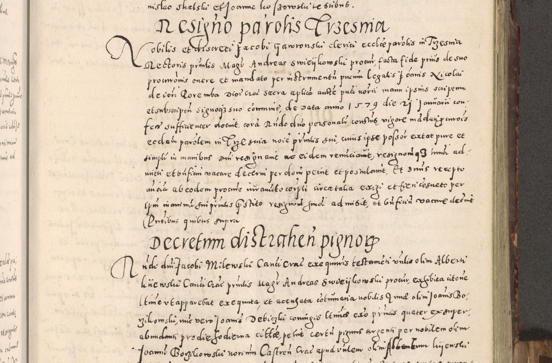 Zdjęcie nr 78 dla obiektu archiwalnego: Acta actorum causarum tam diffinitivarum quam interloquutoriarum sententiarum decretorum obligationum quietatorum constuorum pro reverendum coram Reverendo Domino Alberto Nininski Custode Sandecensis Canonico et Archipresbitero Viccarioque in Spiritualibus ac Officiali Generali Cracoviensis ad Annum Domini Millesimum Qumgentesimum Septuagentesimum Nonum cuius Judictio septima Pontificat SS. nostri Domini Gregory pp. tredecimi Anno septimo inchoantur faliciter