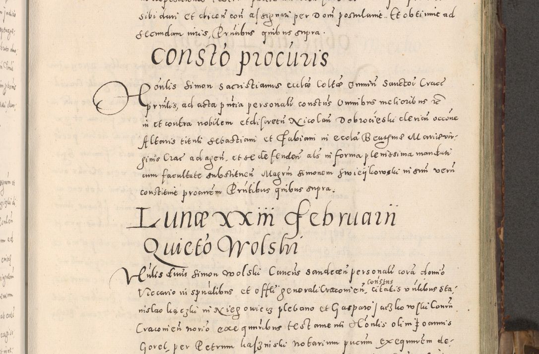 Zdjęcie nr 60 dla obiektu archiwalnego: Acta actorum causarum tam diffinitivarum quam interloquutoriarum sententiarum decretorum obligationum quietatorum constuorum pro reverendum coram Reverendo Domino Alberto Nininski Custode Sandecensis Canonico et Archipresbitero Viccarioque in Spiritualibus ac Officiali Generali Cracoviensis ad Annum Domini Millesimum Qumgentesimum Septuagentesimum Nonum cuius Judictio septima Pontificat SS. nostri Domini Gregory pp. tredecimi Anno septimo inchoantur faliciter