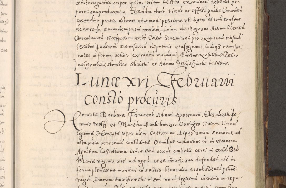 Zdjęcie nr 52 dla obiektu archiwalnego: Acta actorum causarum tam diffinitivarum quam interloquutoriarum sententiarum decretorum obligationum quietatorum constuorum pro reverendum coram Reverendo Domino Alberto Nininski Custode Sandecensis Canonico et Archipresbitero Viccarioque in Spiritualibus ac Officiali Generali Cracoviensis ad Annum Domini Millesimum Qumgentesimum Septuagentesimum Nonum cuius Judictio septima Pontificat SS. nostri Domini Gregory pp. tredecimi Anno septimo inchoantur faliciter