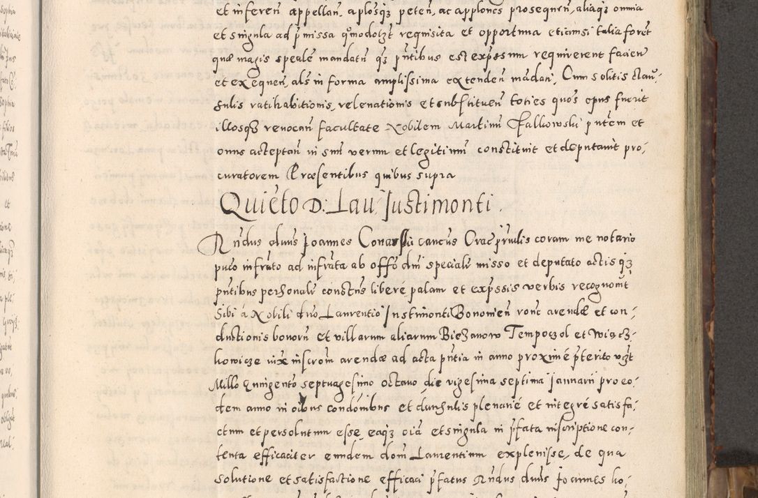 Zdjęcie nr 42 dla obiektu archiwalnego: Acta actorum causarum tam diffinitivarum quam interloquutoriarum sententiarum decretorum obligationum quietatorum constuorum pro reverendum coram Reverendo Domino Alberto Nininski Custode Sandecensis Canonico et Archipresbitero Viccarioque in Spiritualibus ac Officiali Generali Cracoviensis ad Annum Domini Millesimum Qumgentesimum Septuagentesimum Nonum cuius Judictio septima Pontificat SS. nostri Domini Gregory pp. tredecimi Anno septimo inchoantur faliciter