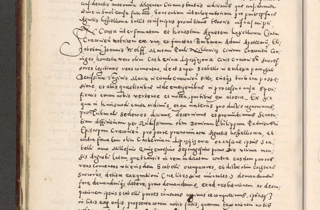 Zdjęcie nr 37 dla obiektu archiwalnego: Acta actorum causarum tam diffinitivarum quam interloquutoriarum sententiarum decretorum obligationum quietatorum constuorum pro reverendum coram Reverendo Domino Alberto Nininski Custode Sandecensis Canonico et Archipresbitero Viccarioque in Spiritualibus ac Officiali Generali Cracoviensis ad Annum Domini Millesimum Qumgentesimum Septuagentesimum Nonum cuius Judictio septima Pontificat SS. nostri Domini Gregory pp. tredecimi Anno septimo inchoantur faliciter