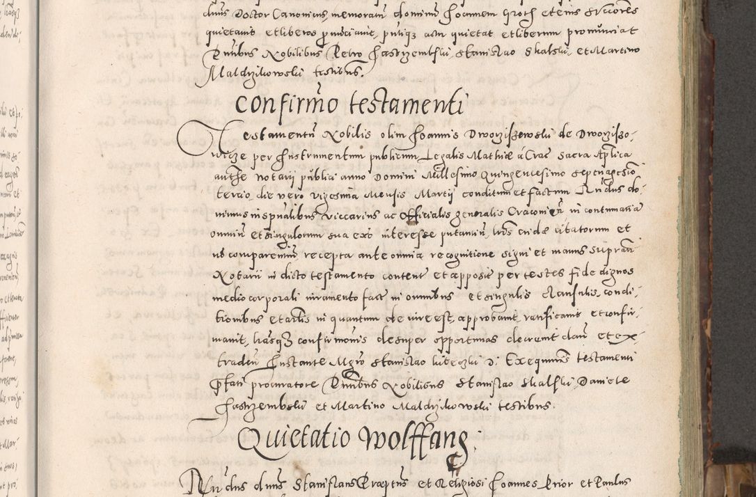 Zdjęcie nr 36 dla obiektu archiwalnego: Acta actorum causarum tam diffinitivarum quam interloquutoriarum sententiarum decretorum obligationum quietatorum constuorum pro reverendum coram Reverendo Domino Alberto Nininski Custode Sandecensis Canonico et Archipresbitero Viccarioque in Spiritualibus ac Officiali Generali Cracoviensis ad Annum Domini Millesimum Qumgentesimum Septuagentesimum Nonum cuius Judictio septima Pontificat SS. nostri Domini Gregory pp. tredecimi Anno septimo inchoantur faliciter