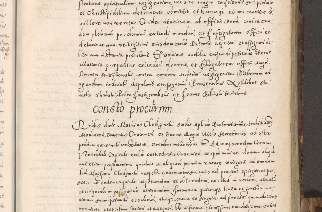 Zdjęcie nr 34 dla obiektu archiwalnego: Acta actorum causarum tam diffinitivarum quam interloquutoriarum sententiarum decretorum obligationum quietatorum constuorum pro reverendum coram Reverendo Domino Alberto Nininski Custode Sandecensis Canonico et Archipresbitero Viccarioque in Spiritualibus ac Officiali Generali Cracoviensis ad Annum Domini Millesimum Qumgentesimum Septuagentesimum Nonum cuius Judictio septima Pontificat SS. nostri Domini Gregory pp. tredecimi Anno septimo inchoantur faliciter
