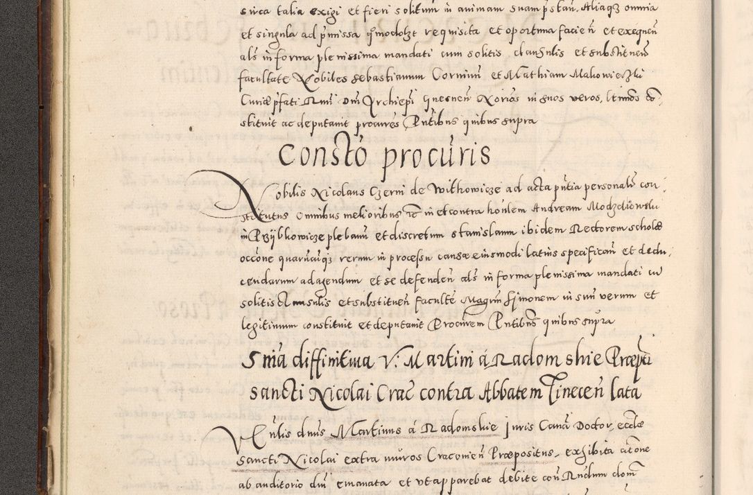 Zdjęcie nr 31 dla obiektu archiwalnego: Acta actorum causarum tam diffinitivarum quam interloquutoriarum sententiarum decretorum obligationum quietatorum constuorum pro reverendum coram Reverendo Domino Alberto Nininski Custode Sandecensis Canonico et Archipresbitero Viccarioque in Spiritualibus ac Officiali Generali Cracoviensis ad Annum Domini Millesimum Qumgentesimum Septuagentesimum Nonum cuius Judictio septima Pontificat SS. nostri Domini Gregory pp. tredecimi Anno septimo inchoantur faliciter