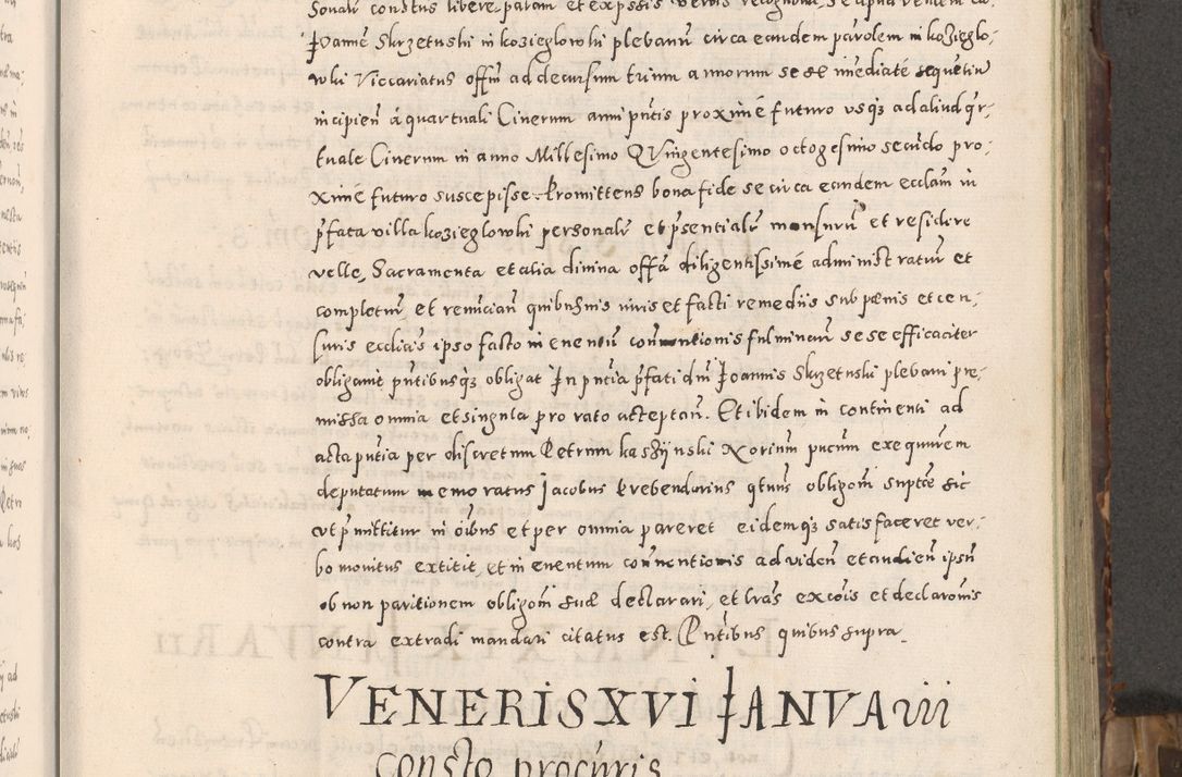 Zdjęcie nr 22 dla obiektu archiwalnego: Acta actorum causarum tam diffinitivarum quam interloquutoriarum sententiarum decretorum obligationum quietatorum constuorum pro reverendum coram Reverendo Domino Alberto Nininski Custode Sandecensis Canonico et Archipresbitero Viccarioque in Spiritualibus ac Officiali Generali Cracoviensis ad Annum Domini Millesimum Qumgentesimum Septuagentesimum Nonum cuius Judictio septima Pontificat SS. nostri Domini Gregory pp. tredecimi Anno septimo inchoantur faliciter