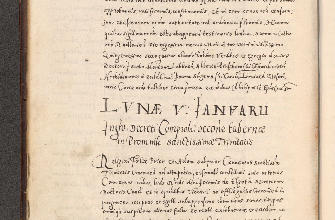 Zdjęcie nr 15 dla obiektu archiwalnego: Acta actorum causarum tam diffinitivarum quam interloquutoriarum sententiarum decretorum obligationum quietatorum constuorum pro reverendum coram Reverendo Domino Alberto Nininski Custode Sandecensis Canonico et Archipresbitero Viccarioque in Spiritualibus ac Officiali Generali Cracoviensis ad Annum Domini Millesimum Qumgentesimum Septuagentesimum Nonum cuius Judictio septima Pontificat SS. nostri Domini Gregory pp. tredecimi Anno septimo inchoantur faliciter