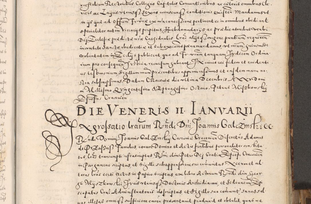 Zdjęcie nr 10 dla obiektu archiwalnego: Acta actorum causarum tam diffinitivarum quam interloquutoriarum sententiarum decretorum obligationum quietatorum constuorum pro reverendum coram Reverendo Domino Alberto Nininski Custode Sandecensis Canonico et Archipresbitero Viccarioque in Spiritualibus ac Officiali Generali Cracoviensis ad Annum Domini Millesimum Qumgentesimum Septuagentesimum Nonum cuius Judictio septima Pontificat SS. nostri Domini Gregory pp. tredecimi Anno septimo inchoantur faliciter