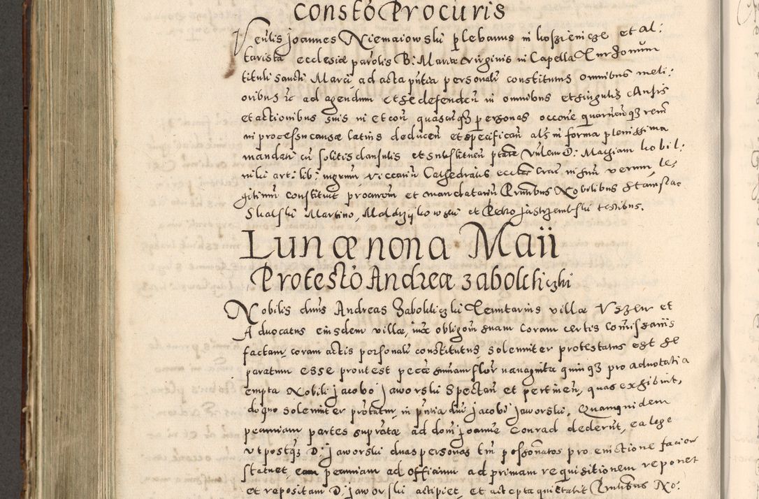 Zdjęcie nr 547 dla obiektu archiwalnego: Acta actorum causarum tam diffinitivarum quam interloquutoriarum sententiarum decretorum obligationum quietatorum constuorum pro reverendum coram Reverendo Domino Alberto Nininski Custode Sandecensis Canonico et Archipresbitero Viccarioque in Spiritualibus ac Officiali Generali Cracoviensis ad Annum Domini Millesimum Qumgentesimum Septuagentesimum Nonum cuius Judictio septima Pontificat SS. nostri Domini Gregory pp. tredecimi Anno septimo inchoantur faliciter
