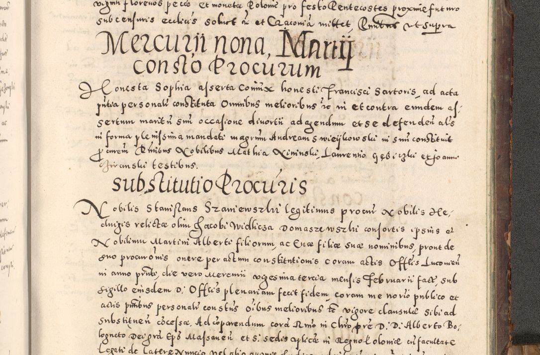 Zdjęcie nr 530 dla obiektu archiwalnego: Acta actorum causarum tam diffinitivarum quam interloquutoriarum sententiarum decretorum obligationum quietatorum constuorum pro reverendum coram Reverendo Domino Alberto Nininski Custode Sandecensis Canonico et Archipresbitero Viccarioque in Spiritualibus ac Officiali Generali Cracoviensis ad Annum Domini Millesimum Qumgentesimum Septuagentesimum Nonum cuius Judictio septima Pontificat SS. nostri Domini Gregory pp. tredecimi Anno septimo inchoantur faliciter