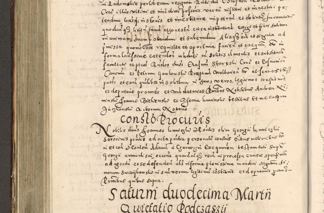 Zdjęcie nr 531 dla obiektu archiwalnego: Acta actorum causarum tam diffinitivarum quam interloquutoriarum sententiarum decretorum obligationum quietatorum constuorum pro reverendum coram Reverendo Domino Alberto Nininski Custode Sandecensis Canonico et Archipresbitero Viccarioque in Spiritualibus ac Officiali Generali Cracoviensis ad Annum Domini Millesimum Qumgentesimum Septuagentesimum Nonum cuius Judictio septima Pontificat SS. nostri Domini Gregory pp. tredecimi Anno septimo inchoantur faliciter