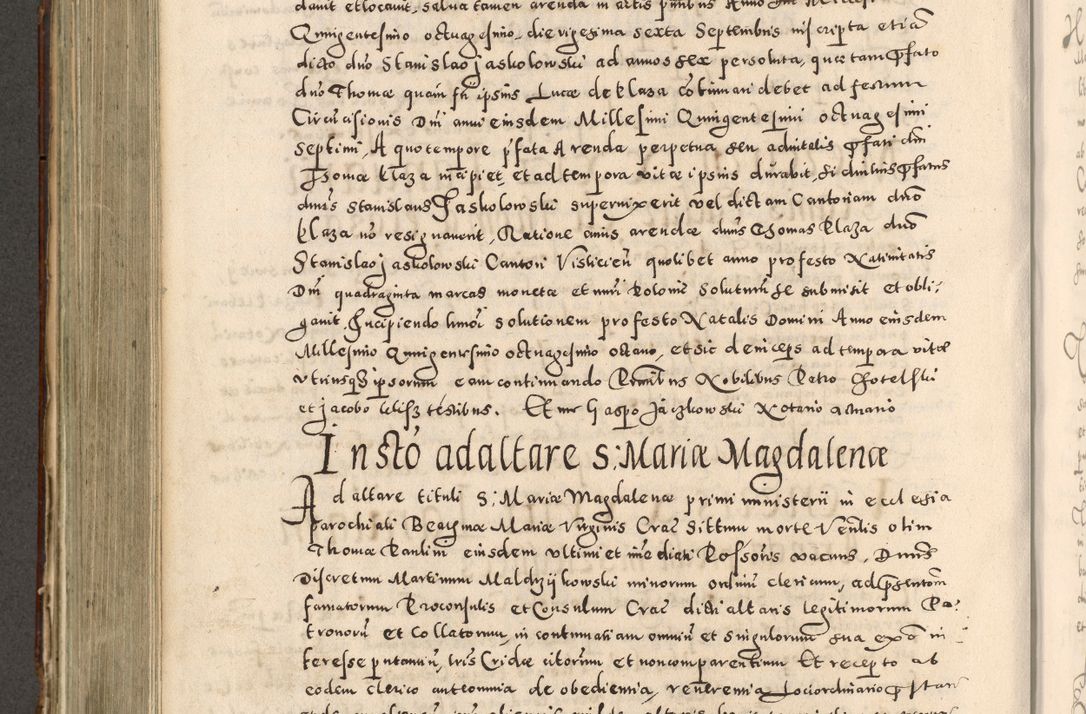 Zdjęcie nr 523 dla obiektu archiwalnego: Acta actorum causarum tam diffinitivarum quam interloquutoriarum sententiarum decretorum obligationum quietatorum constuorum pro reverendum coram Reverendo Domino Alberto Nininski Custode Sandecensis Canonico et Archipresbitero Viccarioque in Spiritualibus ac Officiali Generali Cracoviensis ad Annum Domini Millesimum Qumgentesimum Septuagentesimum Nonum cuius Judictio septima Pontificat SS. nostri Domini Gregory pp. tredecimi Anno septimo inchoantur faliciter
