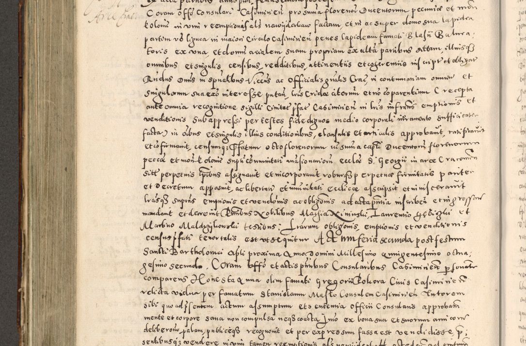 Zdjęcie nr 497 dla obiektu archiwalnego: Acta actorum causarum tam diffinitivarum quam interloquutoriarum sententiarum decretorum obligationum quietatorum constuorum pro reverendum coram Reverendo Domino Alberto Nininski Custode Sandecensis Canonico et Archipresbitero Viccarioque in Spiritualibus ac Officiali Generali Cracoviensis ad Annum Domini Millesimum Qumgentesimum Septuagentesimum Nonum cuius Judictio septima Pontificat SS. nostri Domini Gregory pp. tredecimi Anno septimo inchoantur faliciter