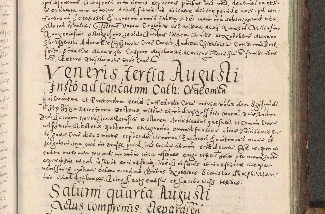 Zdjęcie nr 484 dla obiektu archiwalnego: Acta actorum causarum tam diffinitivarum quam interloquutoriarum sententiarum decretorum obligationum quietatorum constuorum pro reverendum coram Reverendo Domino Alberto Nininski Custode Sandecensis Canonico et Archipresbitero Viccarioque in Spiritualibus ac Officiali Generali Cracoviensis ad Annum Domini Millesimum Qumgentesimum Septuagentesimum Nonum cuius Judictio septima Pontificat SS. nostri Domini Gregory pp. tredecimi Anno septimo inchoantur faliciter