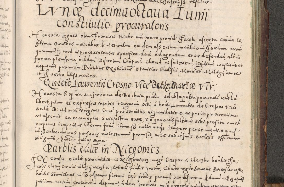 Zdjęcie nr 462 dla obiektu archiwalnego: Acta actorum causarum tam diffinitivarum quam interloquutoriarum sententiarum decretorum obligationum quietatorum constuorum pro reverendum coram Reverendo Domino Alberto Nininski Custode Sandecensis Canonico et Archipresbitero Viccarioque in Spiritualibus ac Officiali Generali Cracoviensis ad Annum Domini Millesimum Qumgentesimum Septuagentesimum Nonum cuius Judictio septima Pontificat SS. nostri Domini Gregory pp. tredecimi Anno septimo inchoantur faliciter