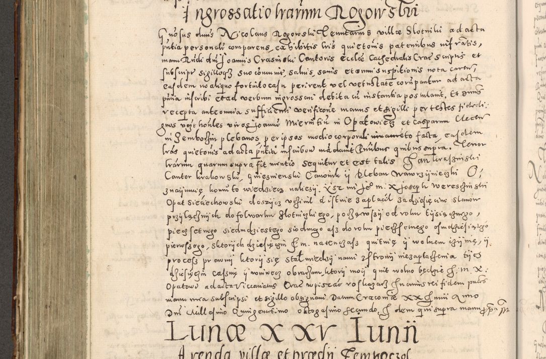 Zdjęcie nr 463 dla obiektu archiwalnego: Acta actorum causarum tam diffinitivarum quam interloquutoriarum sententiarum decretorum obligationum quietatorum constuorum pro reverendum coram Reverendo Domino Alberto Nininski Custode Sandecensis Canonico et Archipresbitero Viccarioque in Spiritualibus ac Officiali Generali Cracoviensis ad Annum Domini Millesimum Qumgentesimum Septuagentesimum Nonum cuius Judictio septima Pontificat SS. nostri Domini Gregory pp. tredecimi Anno septimo inchoantur faliciter