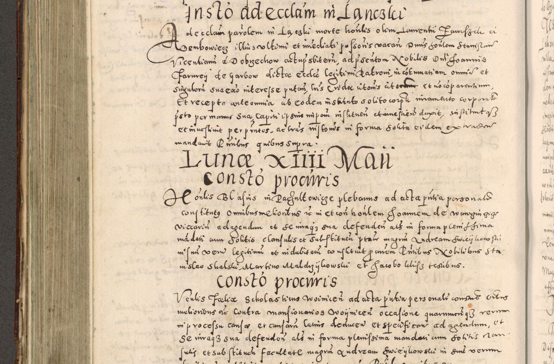 Zdjęcie nr 457 dla obiektu archiwalnego: Acta actorum causarum tam diffinitivarum quam interloquutoriarum sententiarum decretorum obligationum quietatorum constuorum pro reverendum coram Reverendo Domino Alberto Nininski Custode Sandecensis Canonico et Archipresbitero Viccarioque in Spiritualibus ac Officiali Generali Cracoviensis ad Annum Domini Millesimum Qumgentesimum Septuagentesimum Nonum cuius Judictio septima Pontificat SS. nostri Domini Gregory pp. tredecimi Anno septimo inchoantur faliciter