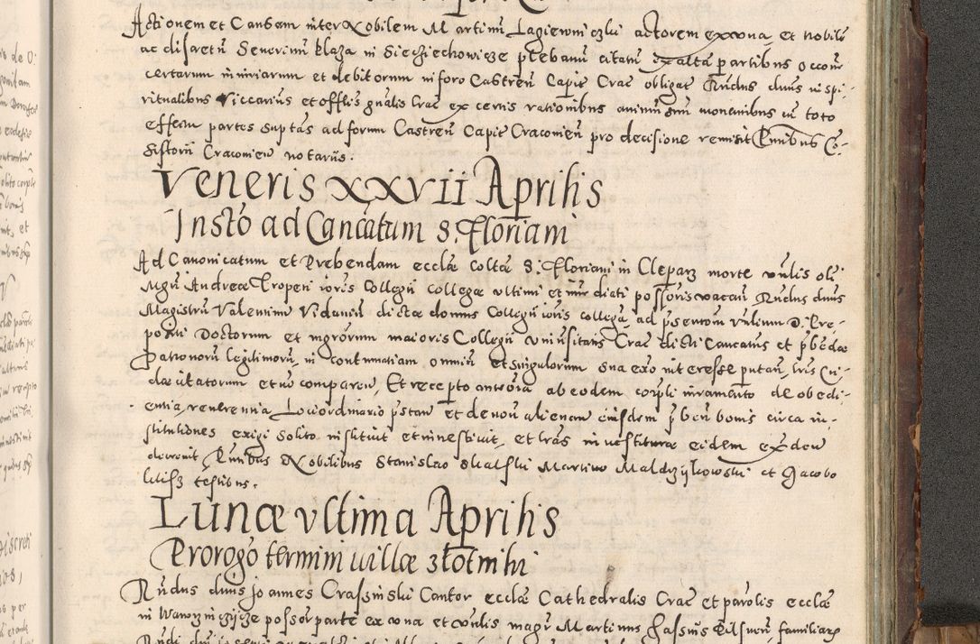 Zdjęcie nr 454 dla obiektu archiwalnego: Acta actorum causarum tam diffinitivarum quam interloquutoriarum sententiarum decretorum obligationum quietatorum constuorum pro reverendum coram Reverendo Domino Alberto Nininski Custode Sandecensis Canonico et Archipresbitero Viccarioque in Spiritualibus ac Officiali Generali Cracoviensis ad Annum Domini Millesimum Qumgentesimum Septuagentesimum Nonum cuius Judictio septima Pontificat SS. nostri Domini Gregory pp. tredecimi Anno septimo inchoantur faliciter