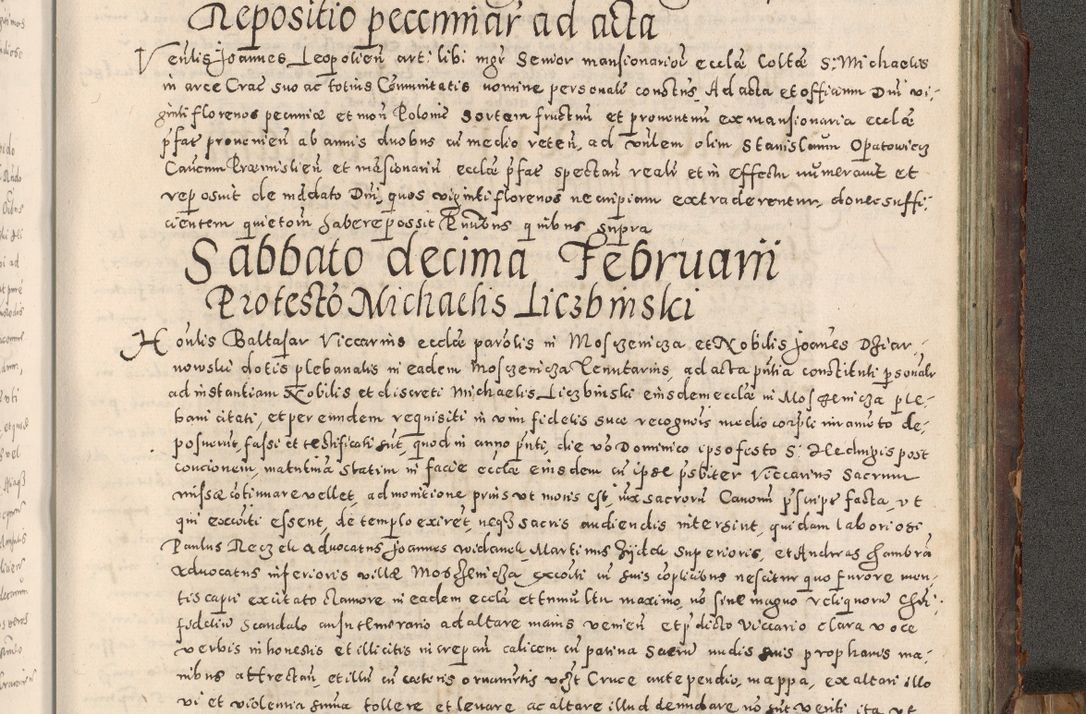 Zdjęcie nr 442 dla obiektu archiwalnego: Acta actorum causarum tam diffinitivarum quam interloquutoriarum sententiarum decretorum obligationum quietatorum constuorum pro reverendum coram Reverendo Domino Alberto Nininski Custode Sandecensis Canonico et Archipresbitero Viccarioque in Spiritualibus ac Officiali Generali Cracoviensis ad Annum Domini Millesimum Qumgentesimum Septuagentesimum Nonum cuius Judictio septima Pontificat SS. nostri Domini Gregory pp. tredecimi Anno septimo inchoantur faliciter