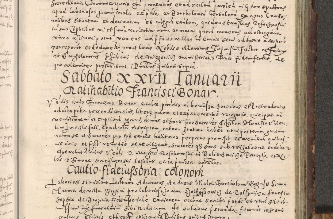 Zdjęcie nr 440 dla obiektu archiwalnego: Acta actorum causarum tam diffinitivarum quam interloquutoriarum sententiarum decretorum obligationum quietatorum constuorum pro reverendum coram Reverendo Domino Alberto Nininski Custode Sandecensis Canonico et Archipresbitero Viccarioque in Spiritualibus ac Officiali Generali Cracoviensis ad Annum Domini Millesimum Qumgentesimum Septuagentesimum Nonum cuius Judictio septima Pontificat SS. nostri Domini Gregory pp. tredecimi Anno septimo inchoantur faliciter