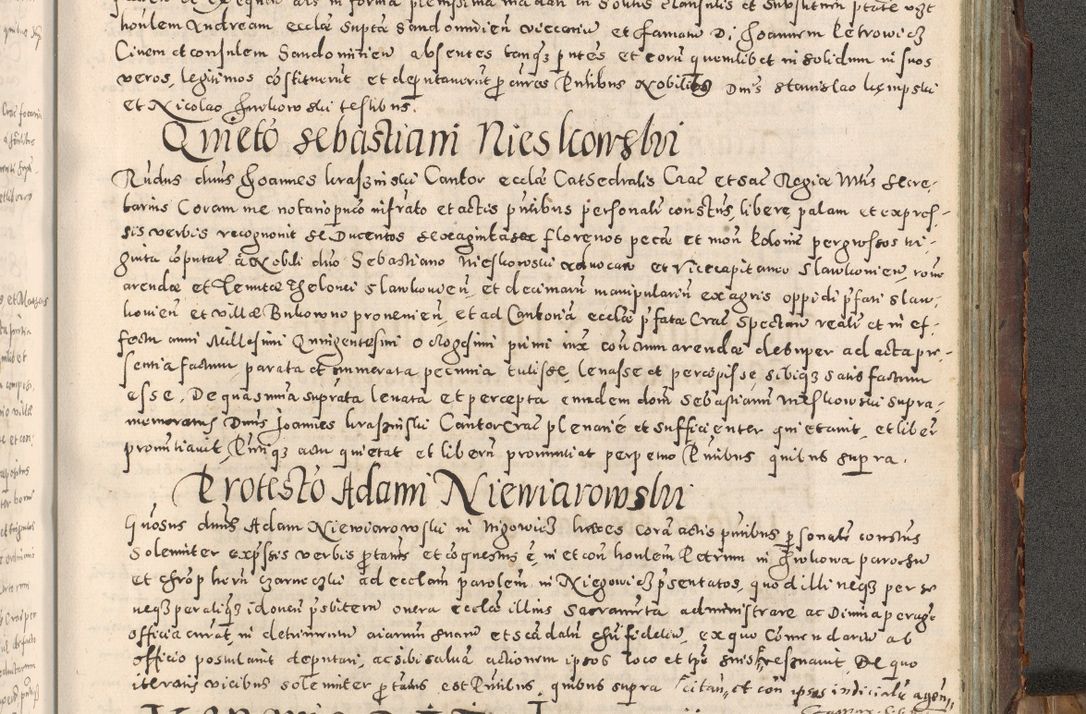 Zdjęcie nr 438 dla obiektu archiwalnego: Acta actorum causarum tam diffinitivarum quam interloquutoriarum sententiarum decretorum obligationum quietatorum constuorum pro reverendum coram Reverendo Domino Alberto Nininski Custode Sandecensis Canonico et Archipresbitero Viccarioque in Spiritualibus ac Officiali Generali Cracoviensis ad Annum Domini Millesimum Qumgentesimum Septuagentesimum Nonum cuius Judictio septima Pontificat SS. nostri Domini Gregory pp. tredecimi Anno septimo inchoantur faliciter