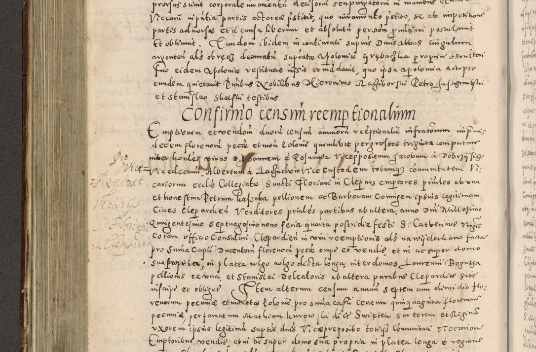 Zdjęcie nr 419 dla obiektu archiwalnego: Acta actorum causarum tam diffinitivarum quam interloquutoriarum sententiarum decretorum obligationum quietatorum constuorum pro reverendum coram Reverendo Domino Alberto Nininski Custode Sandecensis Canonico et Archipresbitero Viccarioque in Spiritualibus ac Officiali Generali Cracoviensis ad Annum Domini Millesimum Qumgentesimum Septuagentesimum Nonum cuius Judictio septima Pontificat SS. nostri Domini Gregory pp. tredecimi Anno septimo inchoantur faliciter