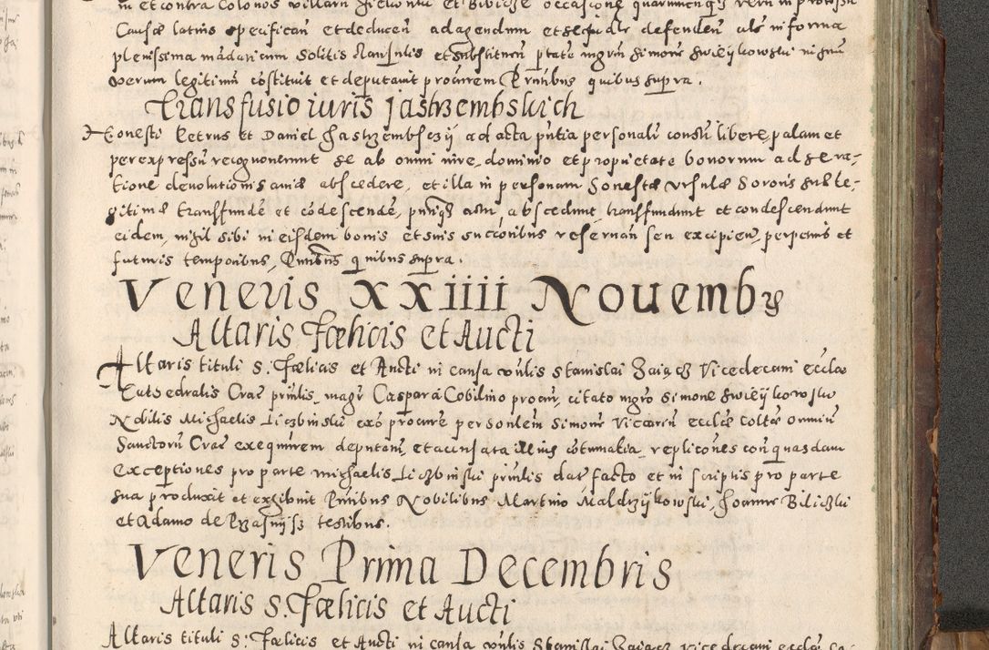 Zdjęcie nr 418 dla obiektu archiwalnego: Acta actorum causarum tam diffinitivarum quam interloquutoriarum sententiarum decretorum obligationum quietatorum constuorum pro reverendum coram Reverendo Domino Alberto Nininski Custode Sandecensis Canonico et Archipresbitero Viccarioque in Spiritualibus ac Officiali Generali Cracoviensis ad Annum Domini Millesimum Qumgentesimum Septuagentesimum Nonum cuius Judictio septima Pontificat SS. nostri Domini Gregory pp. tredecimi Anno septimo inchoantur faliciter