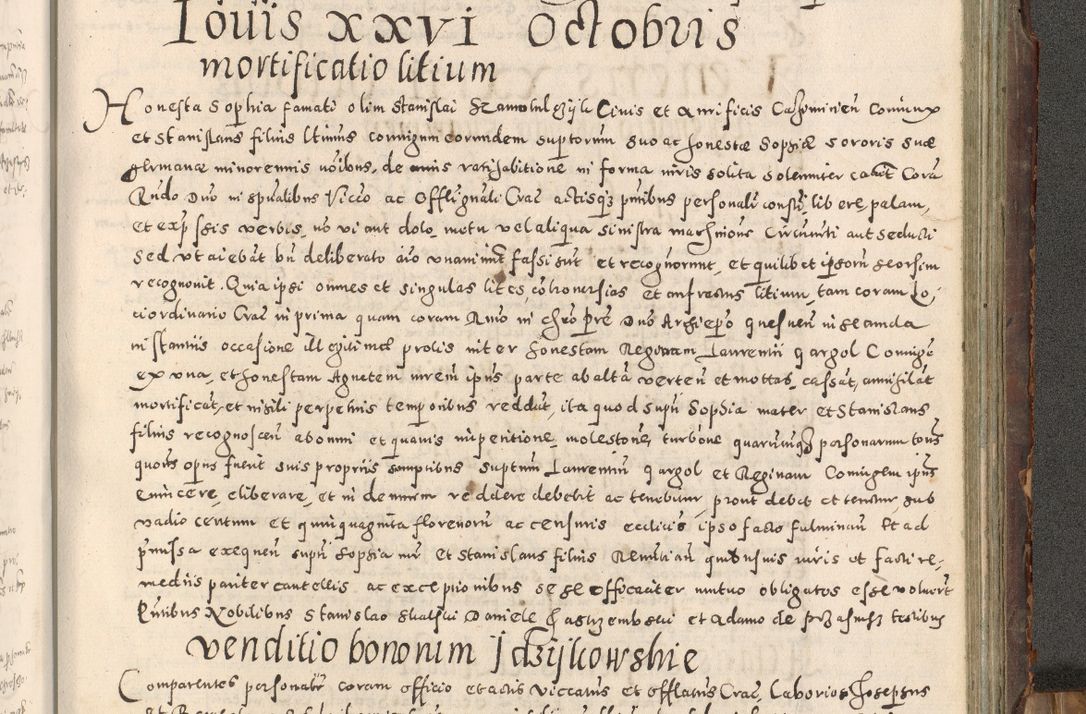 Zdjęcie nr 410 dla obiektu archiwalnego: Acta actorum causarum tam diffinitivarum quam interloquutoriarum sententiarum decretorum obligationum quietatorum constuorum pro reverendum coram Reverendo Domino Alberto Nininski Custode Sandecensis Canonico et Archipresbitero Viccarioque in Spiritualibus ac Officiali Generali Cracoviensis ad Annum Domini Millesimum Qumgentesimum Septuagentesimum Nonum cuius Judictio septima Pontificat SS. nostri Domini Gregory pp. tredecimi Anno septimo inchoantur faliciter