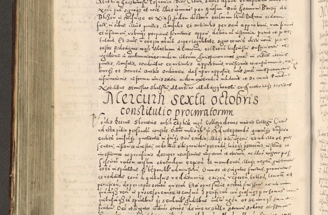 Zdjęcie nr 407 dla obiektu archiwalnego: Acta actorum causarum tam diffinitivarum quam interloquutoriarum sententiarum decretorum obligationum quietatorum constuorum pro reverendum coram Reverendo Domino Alberto Nininski Custode Sandecensis Canonico et Archipresbitero Viccarioque in Spiritualibus ac Officiali Generali Cracoviensis ad Annum Domini Millesimum Qumgentesimum Septuagentesimum Nonum cuius Judictio septima Pontificat SS. nostri Domini Gregory pp. tredecimi Anno septimo inchoantur faliciter