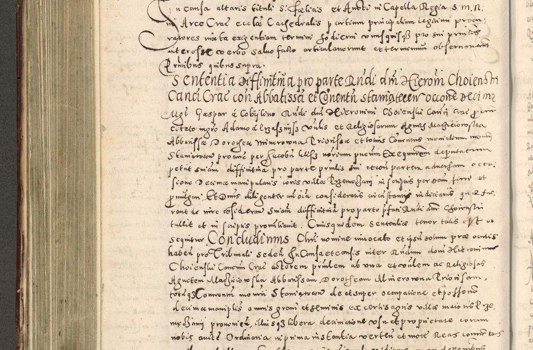 Zdjęcie nr 391 dla obiektu archiwalnego: Acta actorum causarum tam diffinitivarum quam interloquutoriarum sententiarum decretorum obligationum quietatorum constuorum pro reverendum coram Reverendo Domino Alberto Nininski Custode Sandecensis Canonico et Archipresbitero Viccarioque in Spiritualibus ac Officiali Generali Cracoviensis ad Annum Domini Millesimum Qumgentesimum Septuagentesimum Nonum cuius Judictio septima Pontificat SS. nostri Domini Gregory pp. tredecimi Anno septimo inchoantur faliciter
