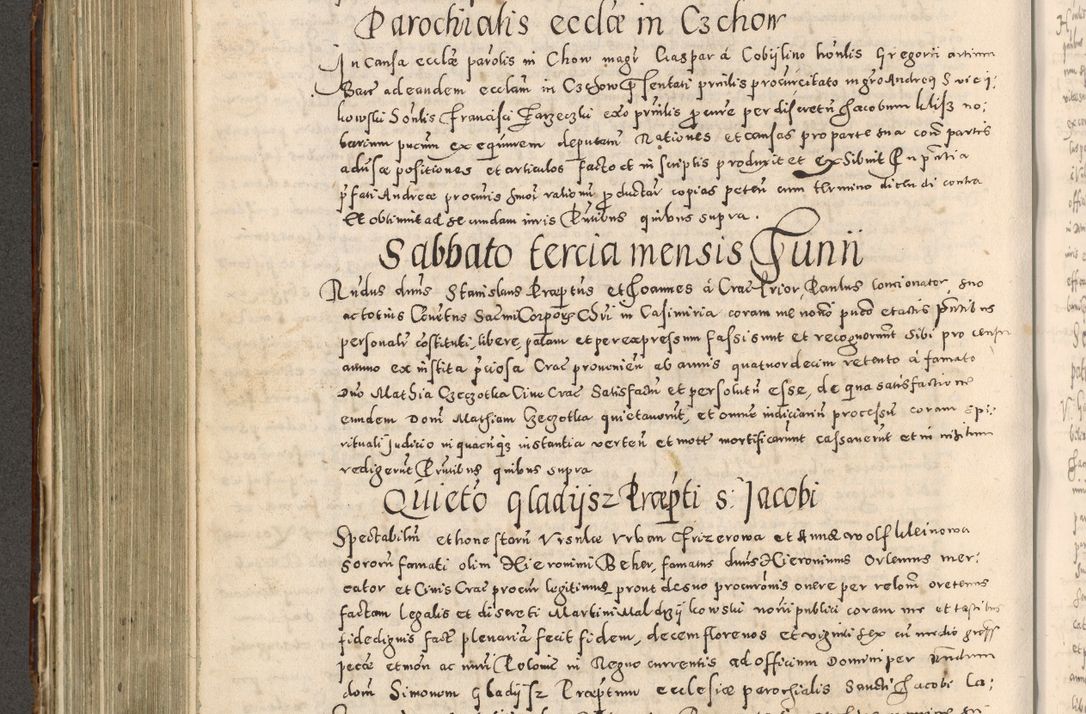 Zdjęcie nr 383 dla obiektu archiwalnego: Acta actorum causarum tam diffinitivarum quam interloquutoriarum sententiarum decretorum obligationum quietatorum constuorum pro reverendum coram Reverendo Domino Alberto Nininski Custode Sandecensis Canonico et Archipresbitero Viccarioque in Spiritualibus ac Officiali Generali Cracoviensis ad Annum Domini Millesimum Qumgentesimum Septuagentesimum Nonum cuius Judictio septima Pontificat SS. nostri Domini Gregory pp. tredecimi Anno septimo inchoantur faliciter