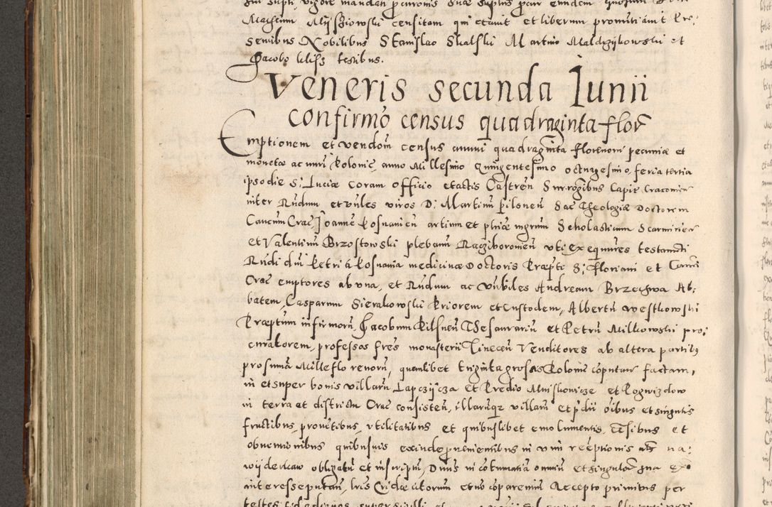 Zdjęcie nr 379 dla obiektu archiwalnego: Acta actorum causarum tam diffinitivarum quam interloquutoriarum sententiarum decretorum obligationum quietatorum constuorum pro reverendum coram Reverendo Domino Alberto Nininski Custode Sandecensis Canonico et Archipresbitero Viccarioque in Spiritualibus ac Officiali Generali Cracoviensis ad Annum Domini Millesimum Qumgentesimum Septuagentesimum Nonum cuius Judictio septima Pontificat SS. nostri Domini Gregory pp. tredecimi Anno septimo inchoantur faliciter