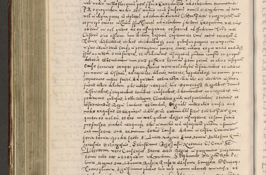 Zdjęcie nr 381 dla obiektu archiwalnego: Acta actorum causarum tam diffinitivarum quam interloquutoriarum sententiarum decretorum obligationum quietatorum constuorum pro reverendum coram Reverendo Domino Alberto Nininski Custode Sandecensis Canonico et Archipresbitero Viccarioque in Spiritualibus ac Officiali Generali Cracoviensis ad Annum Domini Millesimum Qumgentesimum Septuagentesimum Nonum cuius Judictio septima Pontificat SS. nostri Domini Gregory pp. tredecimi Anno septimo inchoantur faliciter