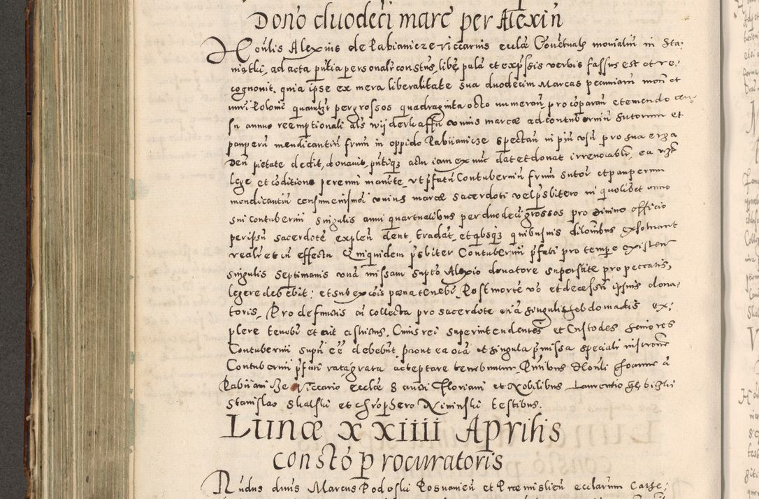 Zdjęcie nr 369 dla obiektu archiwalnego: Acta actorum causarum tam diffinitivarum quam interloquutoriarum sententiarum decretorum obligationum quietatorum constuorum pro reverendum coram Reverendo Domino Alberto Nininski Custode Sandecensis Canonico et Archipresbitero Viccarioque in Spiritualibus ac Officiali Generali Cracoviensis ad Annum Domini Millesimum Qumgentesimum Septuagentesimum Nonum cuius Judictio septima Pontificat SS. nostri Domini Gregory pp. tredecimi Anno septimo inchoantur faliciter
