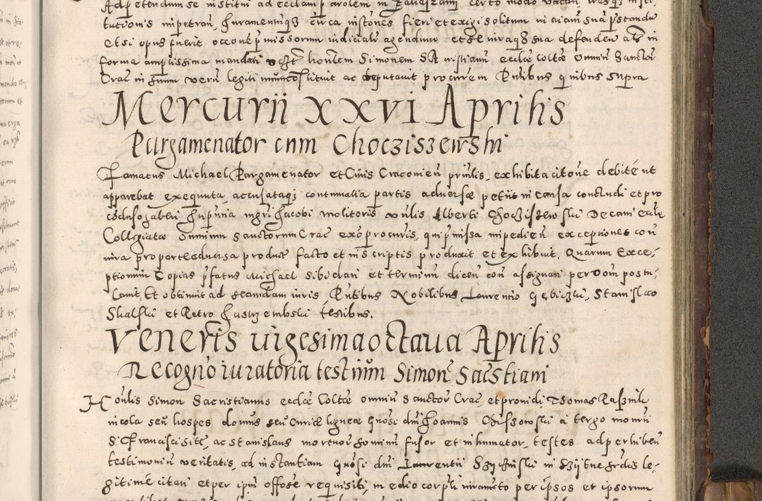 Zdjęcie nr 370 dla obiektu archiwalnego: Acta actorum causarum tam diffinitivarum quam interloquutoriarum sententiarum decretorum obligationum quietatorum constuorum pro reverendum coram Reverendo Domino Alberto Nininski Custode Sandecensis Canonico et Archipresbitero Viccarioque in Spiritualibus ac Officiali Generali Cracoviensis ad Annum Domini Millesimum Qumgentesimum Septuagentesimum Nonum cuius Judictio septima Pontificat SS. nostri Domini Gregory pp. tredecimi Anno septimo inchoantur faliciter